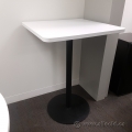 White Bar Height 30" x 30" Square Bistro Table w/ Black Base